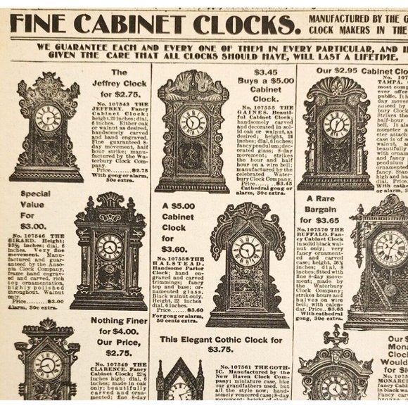 Sears Art 90 Clocks Advertisement Victorian Sears Roebuck